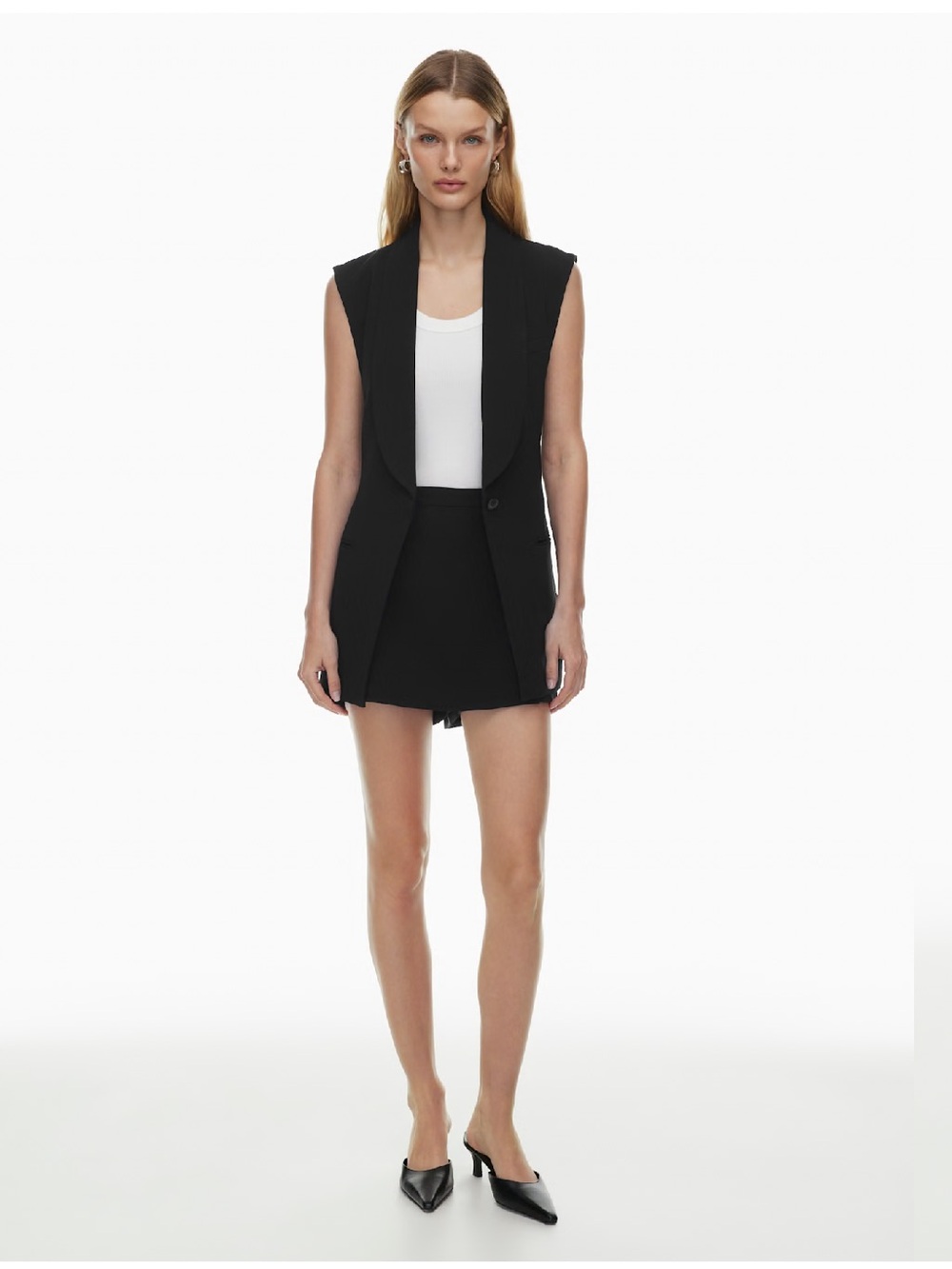 Aritzia Babaton Facade Black Mini Skort